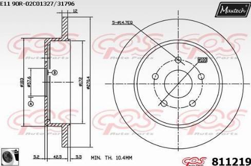Maxtech 811219.0060 - Disc frana aaoparts.ro