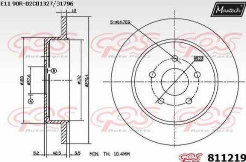 Maxtech 811219.0000 - Disc frana aaoparts.ro
