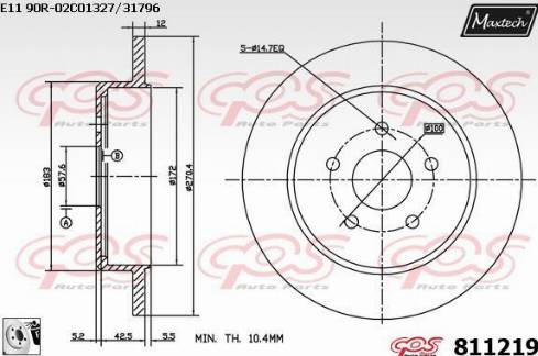 Maxtech 811219.0080 - Disc frana aaoparts.ro