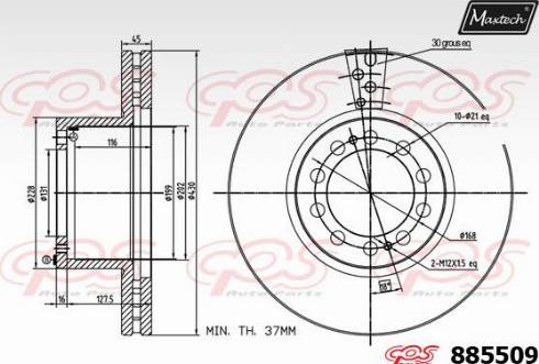 Maxtech 885509.0000 - Disc frana aaoparts.ro