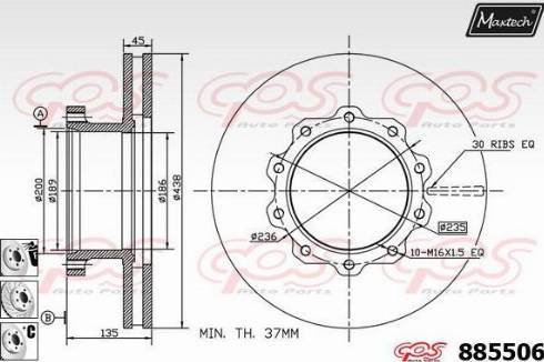 Maxtech 885506.6980 - Disc frana aaoparts.ro
