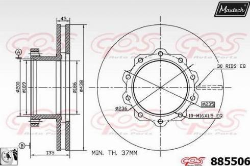 Maxtech 885506.0080 - Disc frana aaoparts.ro