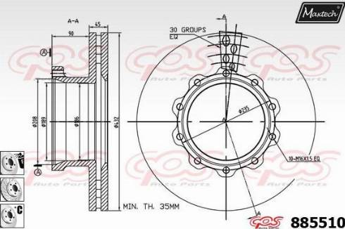 Maxtech 885510.6980 - Disc frana aaoparts.ro