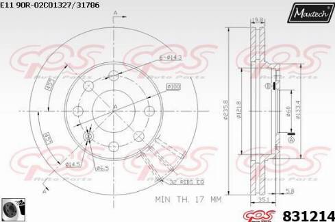 Maxtech 831214.0060 - Disc frana aaoparts.ro