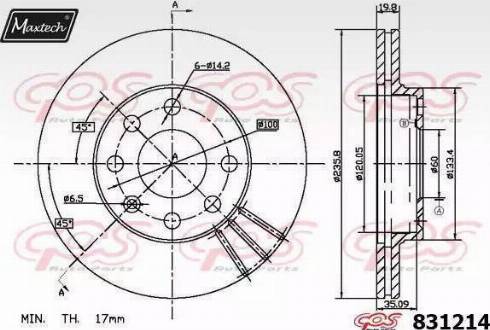 Maxtech 831214.0000 - Disc frana aaoparts.ro