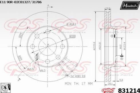 Maxtech 831214.0080 - Disc frana aaoparts.ro