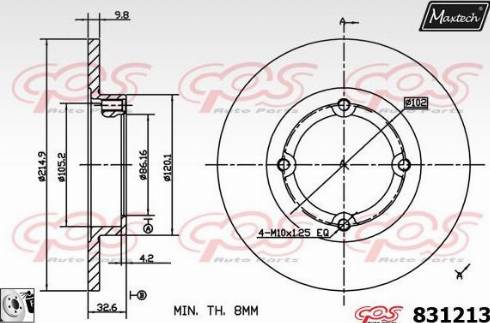 Maxtech 831213.0080 - Disc frana aaoparts.ro