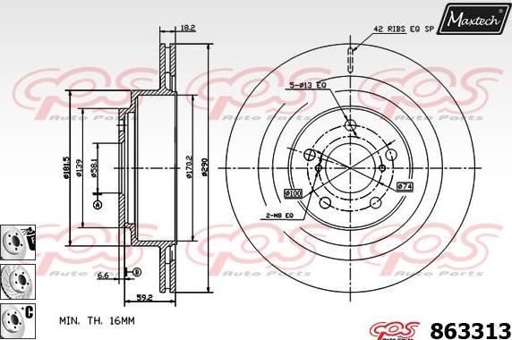 Maxtech 831213 - Disc frana aaoparts.ro