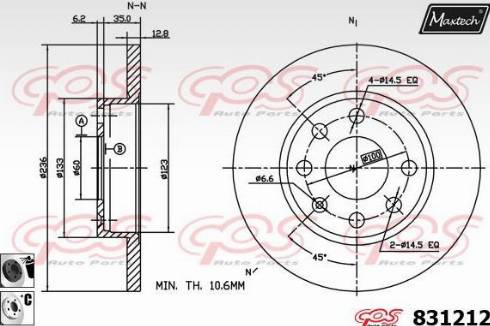 Maxtech 831212.6060 - Disc frana aaoparts.ro