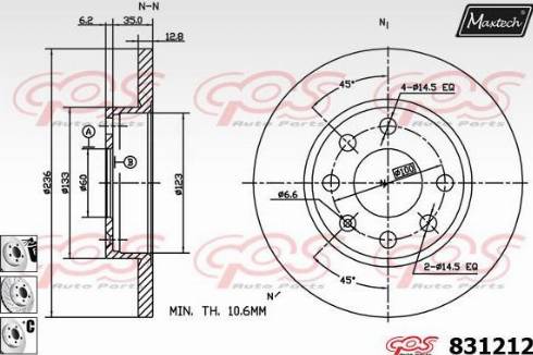 Maxtech 831212.6880 - Disc frana aaoparts.ro