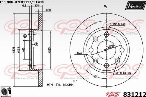 Maxtech 831212.0060 - Disc frana aaoparts.ro