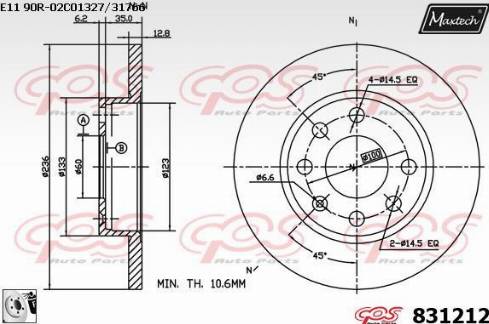 Maxtech 831212.0080 - Disc frana aaoparts.ro