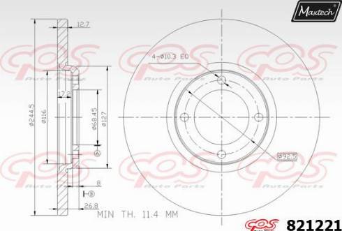 Maxtech 821221.0000 - Disc frana aaoparts.ro