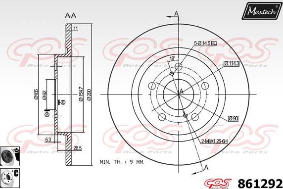 Maxtech 821221 - Disc frana aaoparts.ro