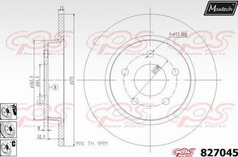 Maxtech 827045.6880 - Disc frana aaoparts.ro