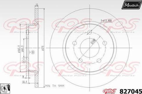 Maxtech 827045.0080 - Disc frana aaoparts.ro
