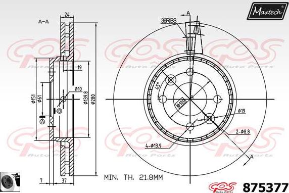 Maxtech 875323 - Disc frana aaoparts.ro