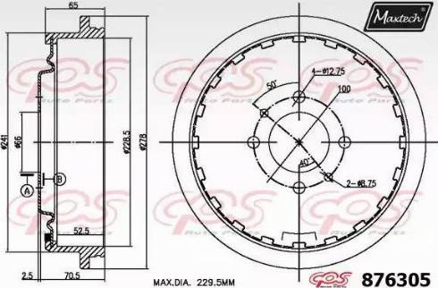 Maxtech 876305.0000 - Tambur frana aaoparts.ro