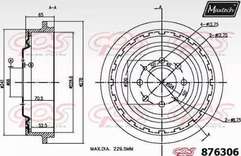 Maxtech 876306.0000 - Tambur frana aaoparts.ro