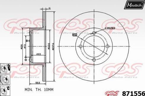 Maxtech 871556.6880 - Disc frana aaoparts.ro
