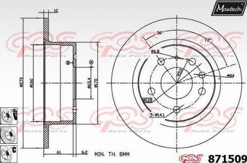 Maxtech 871509.6880 - Disc frana aaoparts.ro