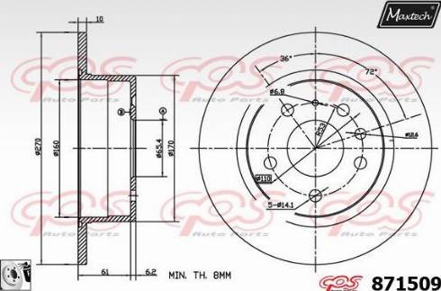 Maxtech 871509.0080 - Disc frana aaoparts.ro