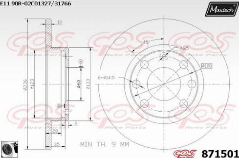 Maxtech 871501.0060 - Disc frana aaoparts.ro