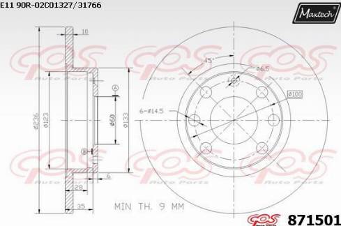 Maxtech 871501.0000 - Disc frana aaoparts.ro