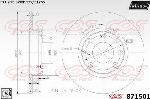 Maxtech 871501.0080 - Disc frana aaoparts.ro