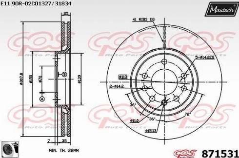 Maxtech 871531.0060 - Disc frana aaoparts.ro