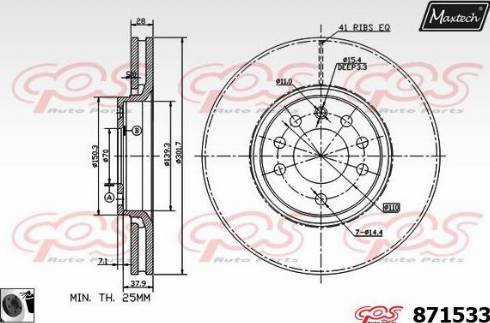 Maxtech 871533.0060 - Disc frana aaoparts.ro