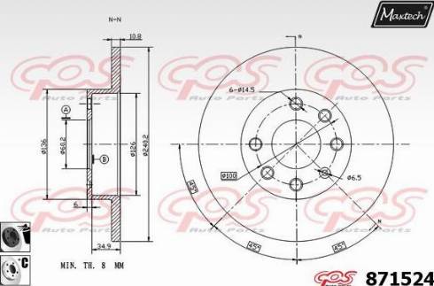 Maxtech 871524.6060 - Disc frana aaoparts.ro