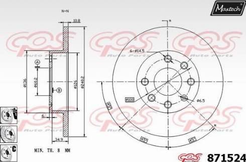 Maxtech 871524.6880 - Disc frana aaoparts.ro