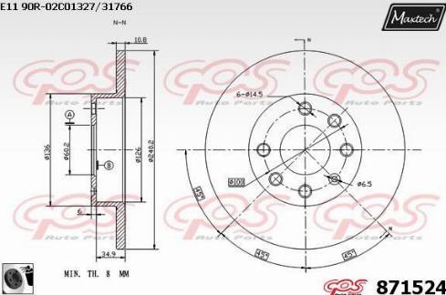 Maxtech 871524.0060 - Disc frana aaoparts.ro