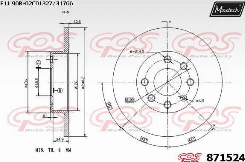 Maxtech 871524.0000 - Disc frana aaoparts.ro