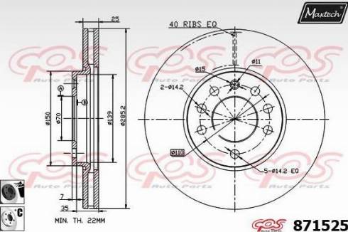 Maxtech 871525.6060 - Disc frana aaoparts.ro