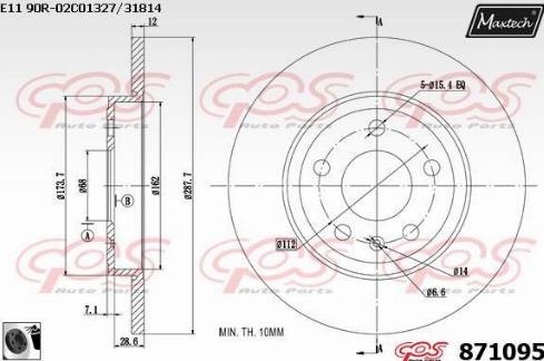 Maxtech 871095.0060 - Disc frana aaoparts.ro