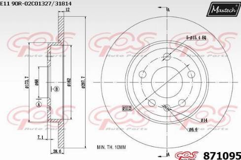 Maxtech 871095.0000 - Disc frana aaoparts.ro