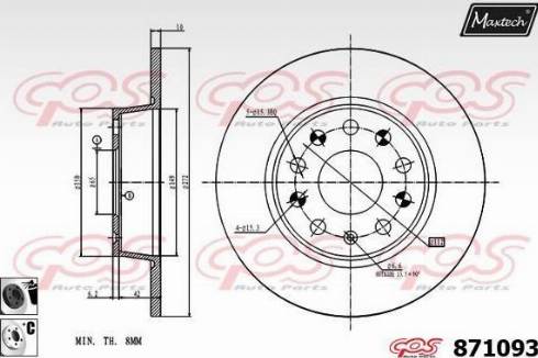 Maxtech 871093.6060 - Disc frana aaoparts.ro