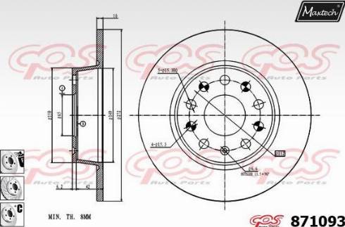 Maxtech 871093.6880 - Disc frana aaoparts.ro