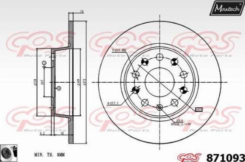 Maxtech 871093.0060 - Disc frana aaoparts.ro