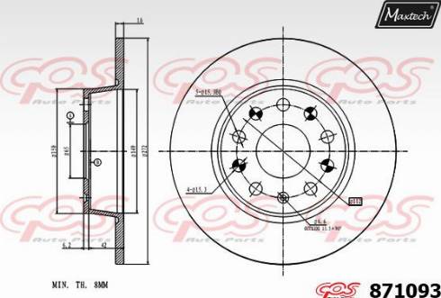 Maxtech 871093.0000 - Disc frana aaoparts.ro