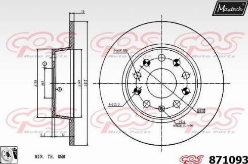 Maxtech 871093.0080 - Disc frana aaoparts.ro