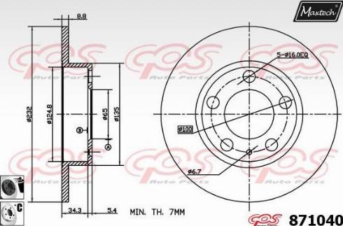 Maxtech 871040.6060 - Disc frana aaoparts.ro