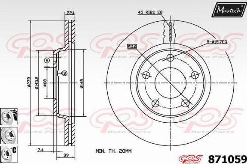Maxtech 871059.6880 - Disc frana aaoparts.ro