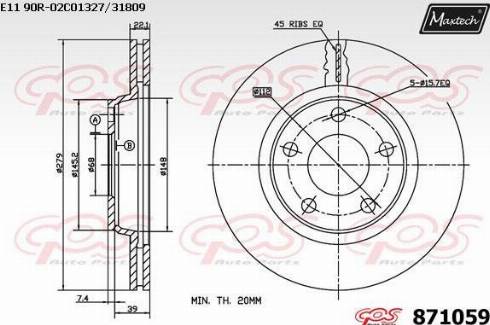 Maxtech 871059.0000 - Disc frana aaoparts.ro