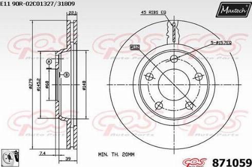 Maxtech 871059.0080 - Disc frana aaoparts.ro