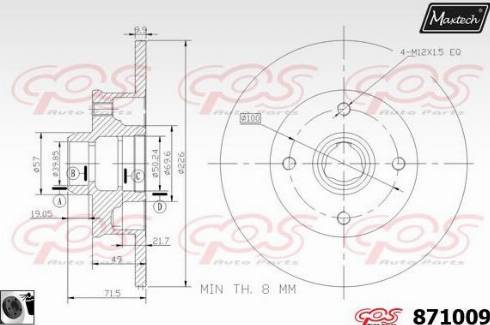 Maxtech 871009.0060 - Disc frana aaoparts.ro