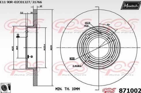 Maxtech 871002.0060 - Disc frana aaoparts.ro