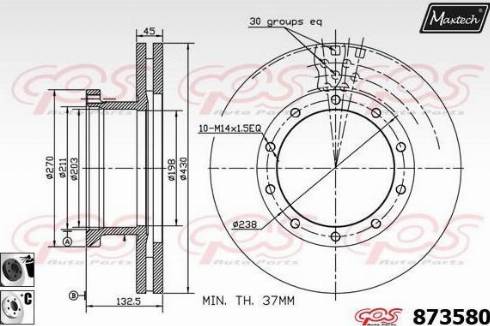 Maxtech 873580.6060 - Disc frana aaoparts.ro